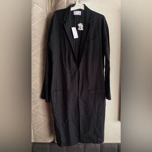 Your Neighbors Urban Outfitters Men's Linen Black Coat Sz Small NWT